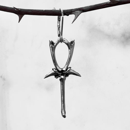 Bone Ankh Earring