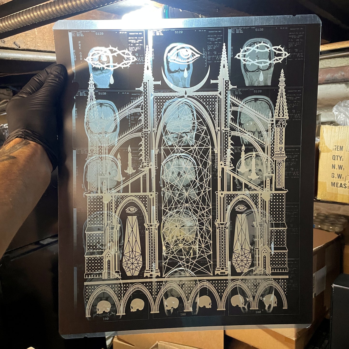 Mors Ianva Vitae Laser Etched MRI Print 1