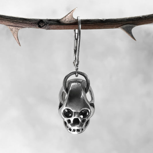 Black Onyx Eye Skull Drop Earring