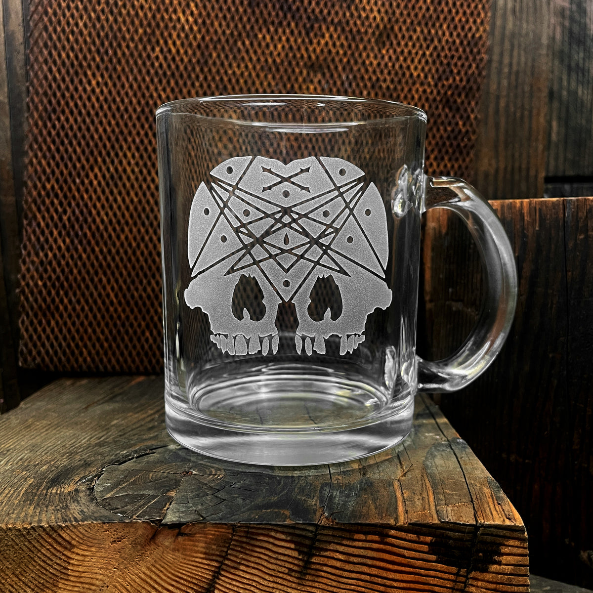 Conjoined Skull Glass Mug Set