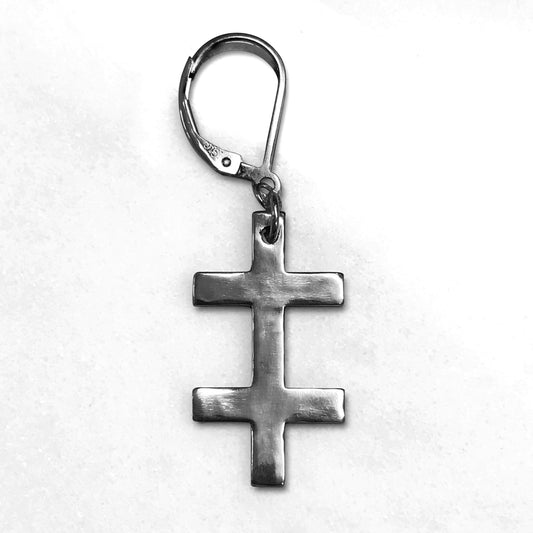 Conjoined Cross Earring