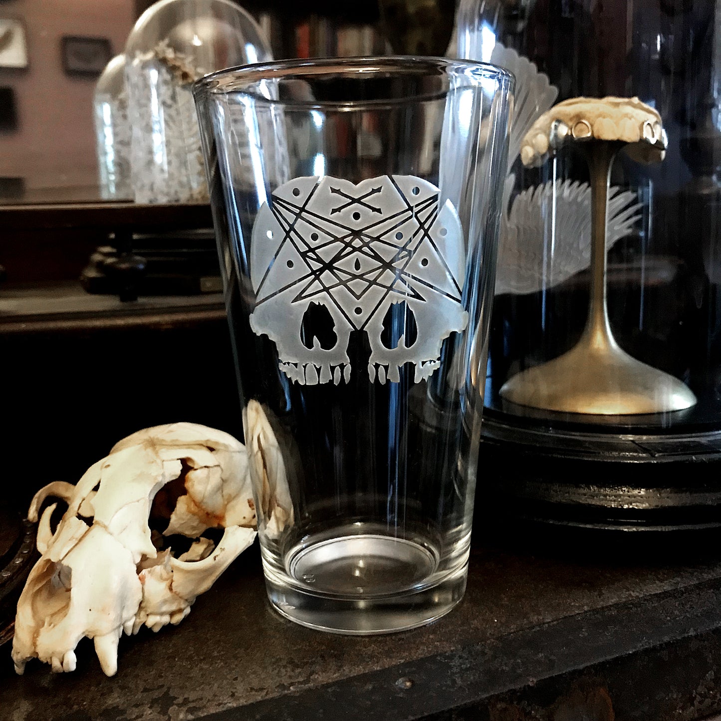 Conjoined Skull Glass