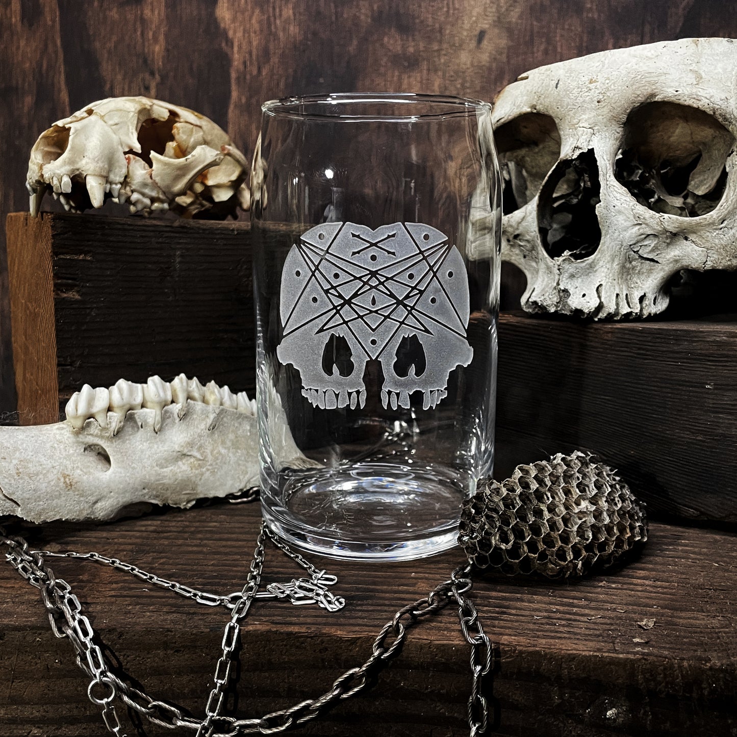 Conjoined Skull Glass