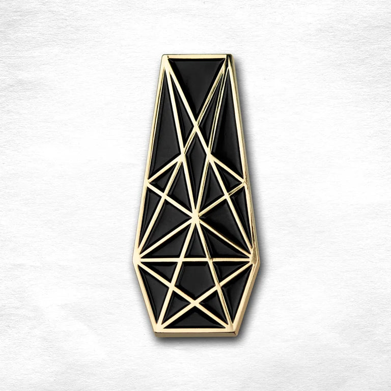 Pentacle Coffin Pin - GOLD