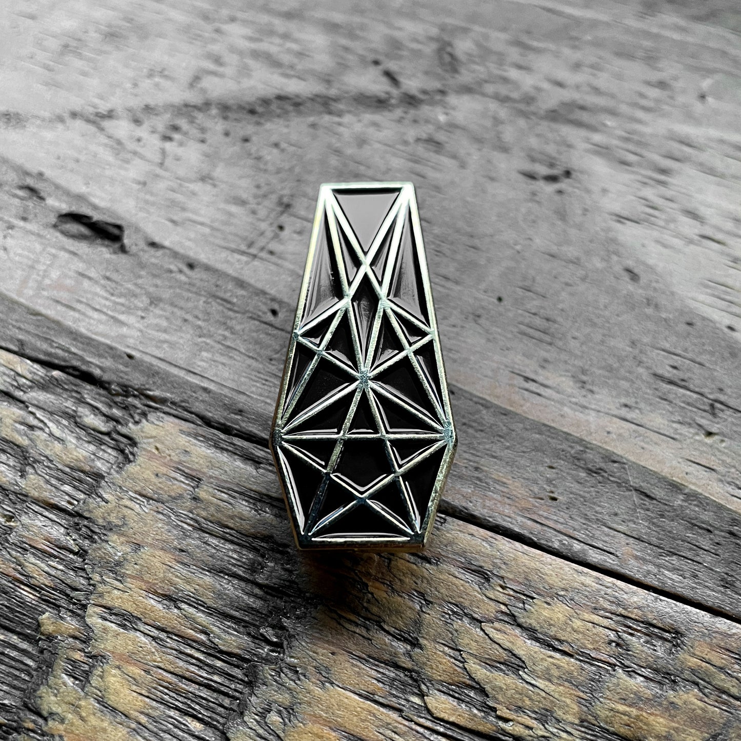 Pentacle Coffin Pin - GOLD