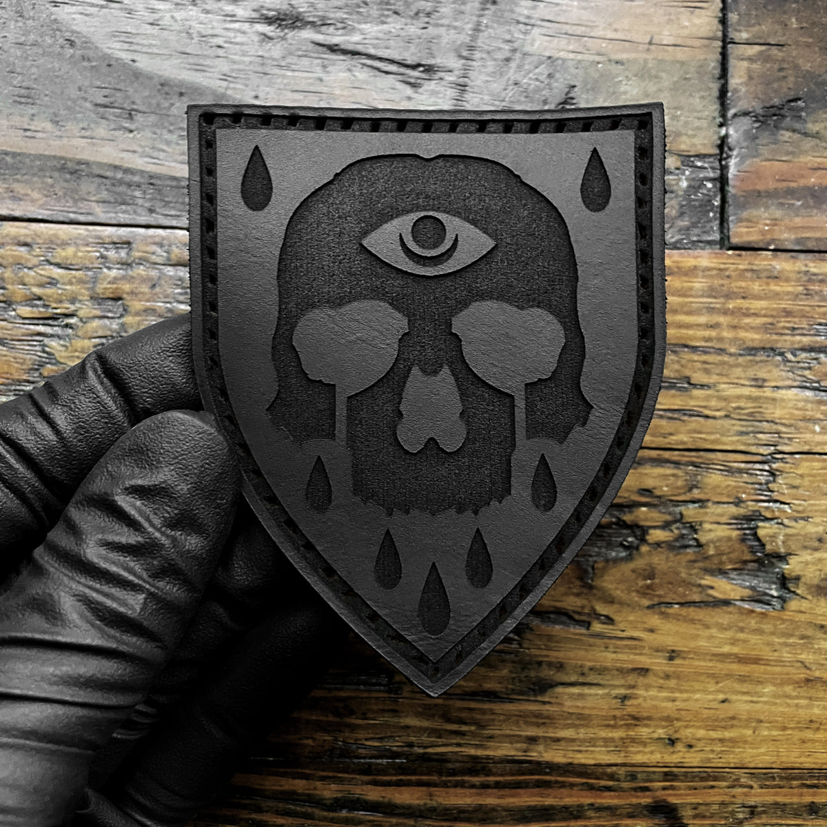 Plague Skull Leather Patch