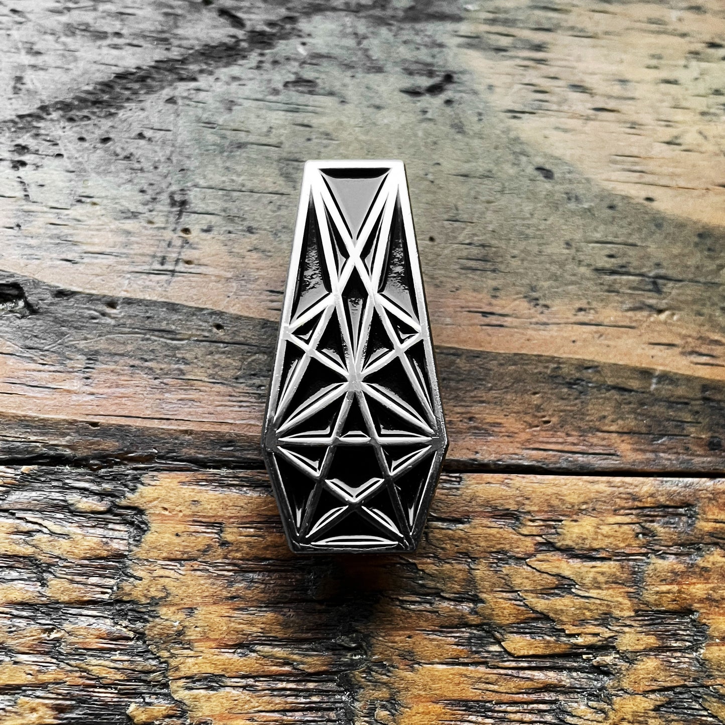 Pentacle Coffin Pin - SILVER